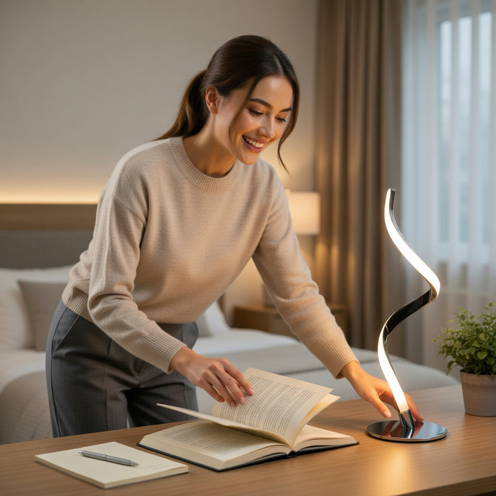 Spiral Touch Control Lamp with Dimming